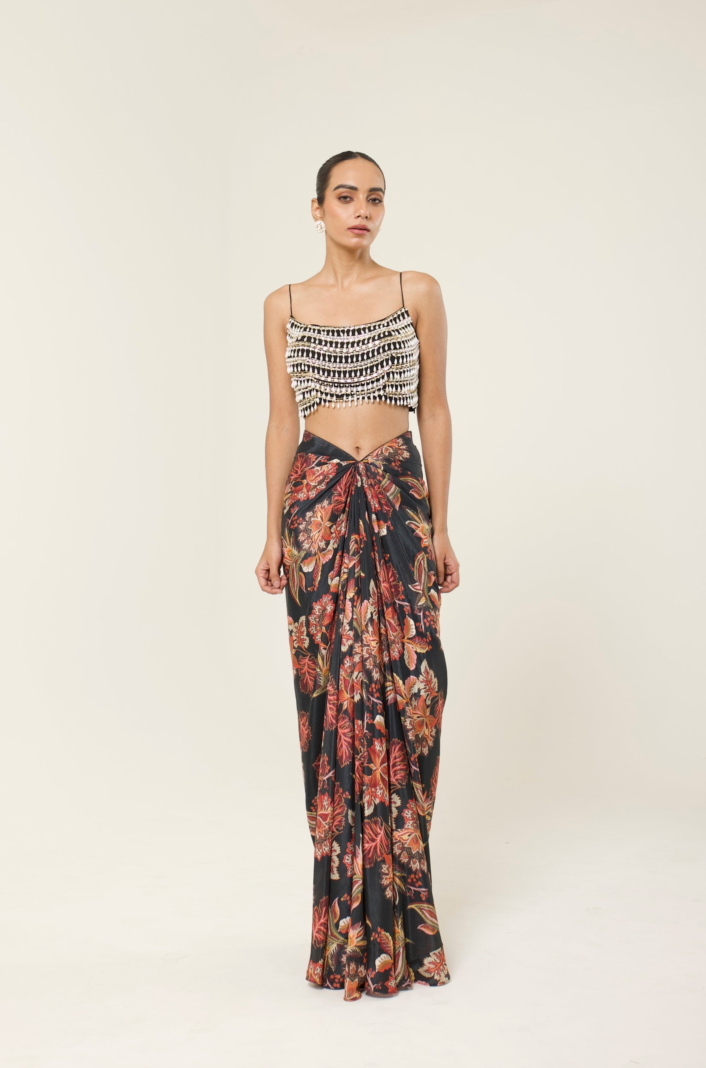 ONYXIA PRINTED DHOTI SKIRT SET